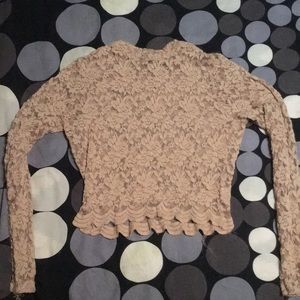 See through nude lace crop top